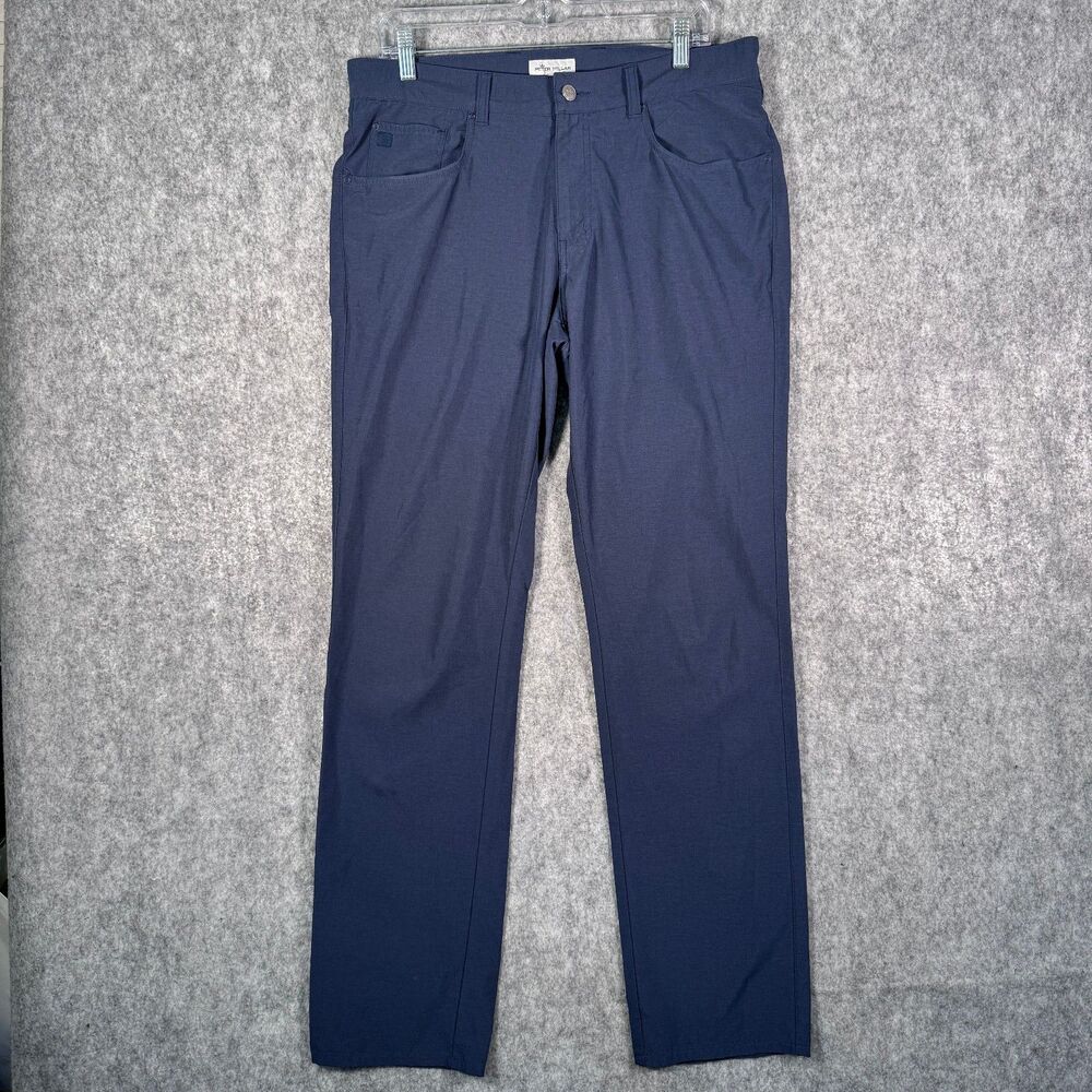 Peter Millar 5 Pocket Pants Mens 33X32 Blue Jackson Performance Golf